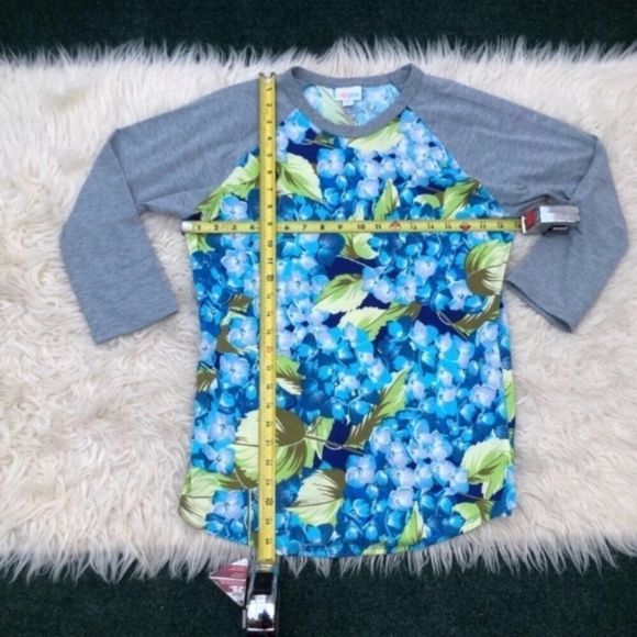 LuLaRoe Hawaiian Floral Randy Baseball Tee - Picture 6 of 7